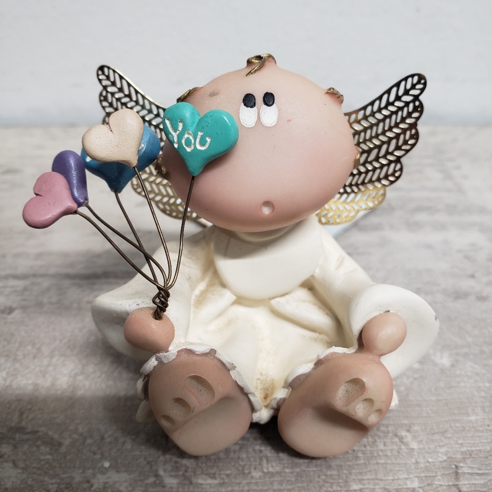 I'm Angel Cheeks Your Guardian Angel with I Love You Sign Figurine
